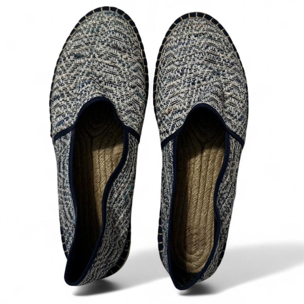 Blue and White Espadrille Flats 9.5 women